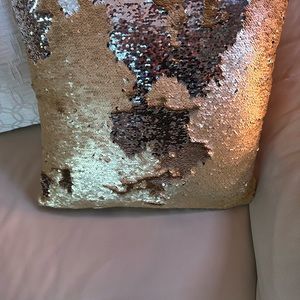 Gold & Silver reversible sequence square decorative throw pillow from Kirklands